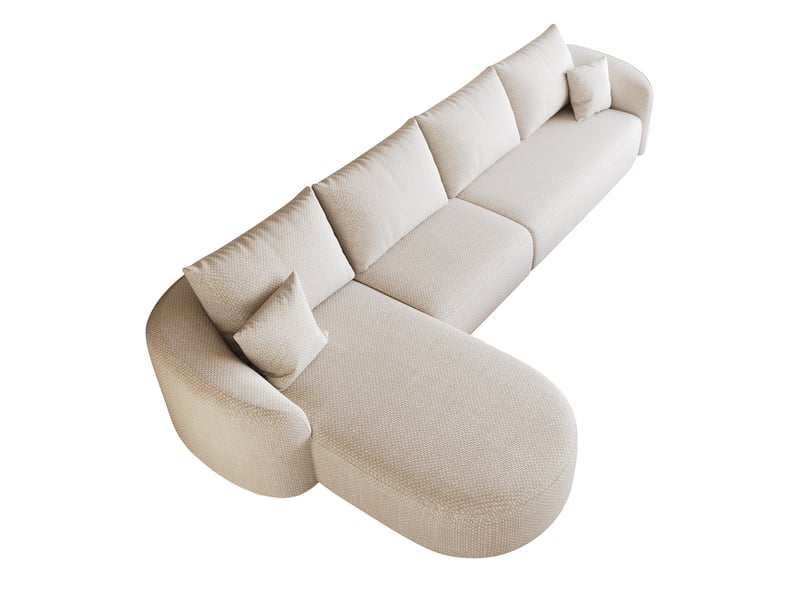  Canapé d’angle l modulable, design sans structure, chenille blanche, 336 cm,  sans montage  - Conforama D