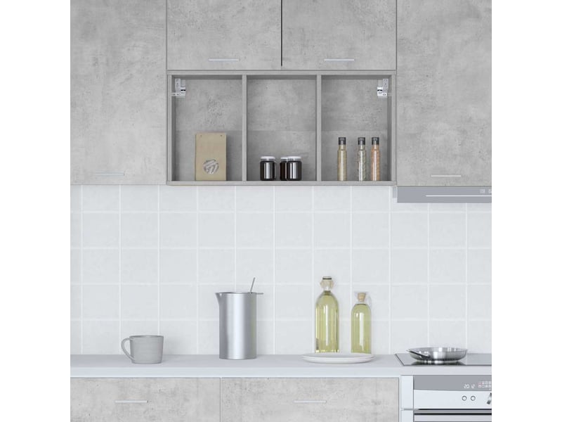  Meuble de rangement cuisine, armoire suspendue gris béton 40x29,5x80cm  - Conforama D