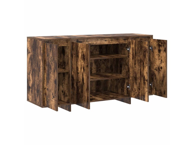 Buffet - bahut - meuble de rangement chêne fumé 135 x 41 x 75 cm bois d'ingénierie - Conforama E