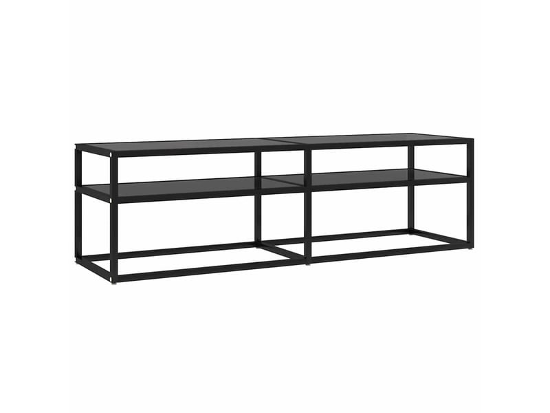 Meuble tv - banc tv - meuble de rangement noir 140x40x40,5 cm verre trempé  - Conforama A