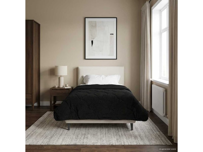  Couette - duvet d'été 140 x 220 cm été noir respirant  - Conforama B