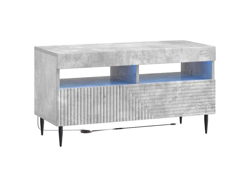 Ensemble de 3 meubles tv led gris béton bois d'ingénierie shl89317 - Conforama E