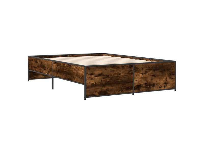  Lit double- lit adulte -  cadre de lit sans matelas chêne fumé 135x190 cm  - Conforama B