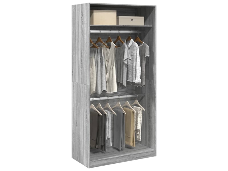  Garde-robe, armoire de rangement sonoma gris 100x50x200 cm bois d'ingénierie shl67099  - Conforama B