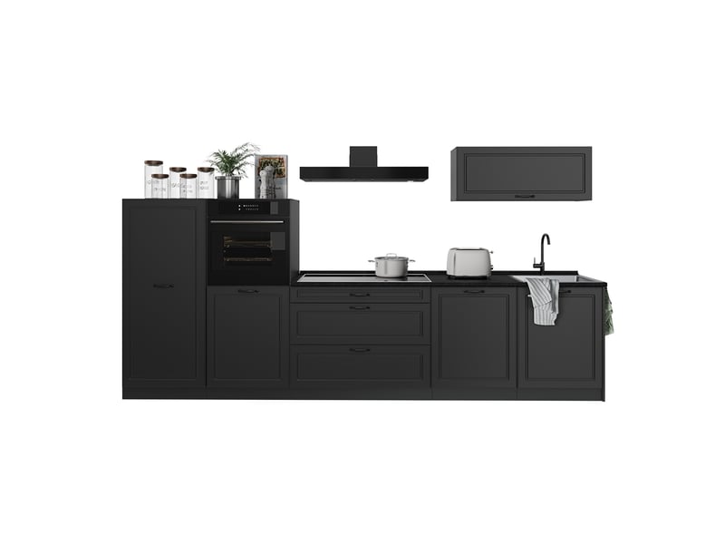 Vicco cuisine, anthracite campagneanthracite, 340cm sans plan de travail - Conforama E