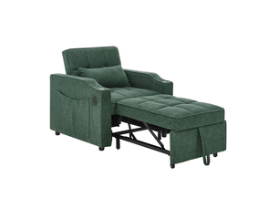 Fauteuil convertible WISHDOR Tissu vert