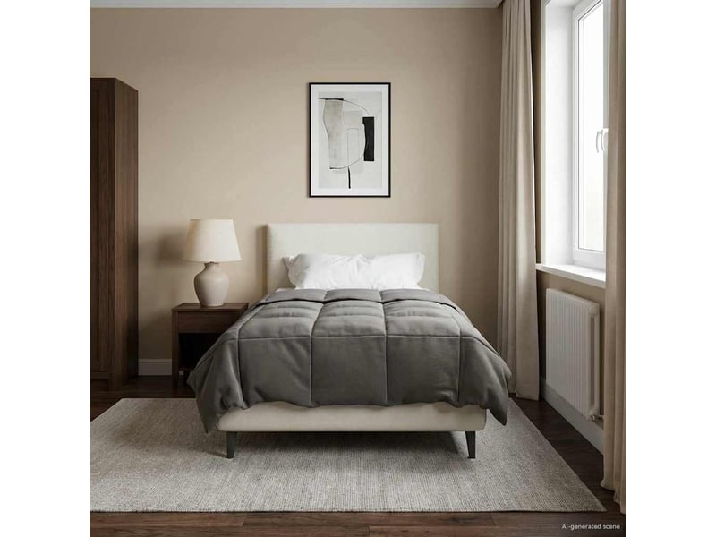  Duvet - couette complet toute l'année 135 x 200 cm 4 saisons gris clair  - Conforama B