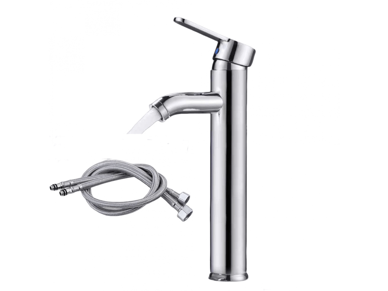 Robinet mitigeur eau chaude et froide, robinet de lavabo à poignée unique (couleur: galvanoplastie de haute qualité) - Conforama A