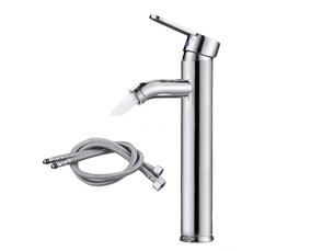 Robinet mitigeur eau chaude et froide, robinet de lavabo à poignée unique (couleur: galvanoplastie de haute qualité)
