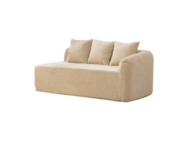  Canapé modulable chenille beige clair - salon moderne avec coussin et mousse haute élasticité pour confort quotidien  - Conforama A