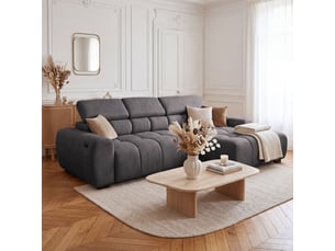Canapé d'angle aldo avec fonction couchage, côté droit, tissu salvador wr, graphite (15)