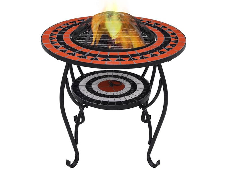  Table de foyer mosaïque terre cuite et blanc 68 cm céramique  - Conforama B