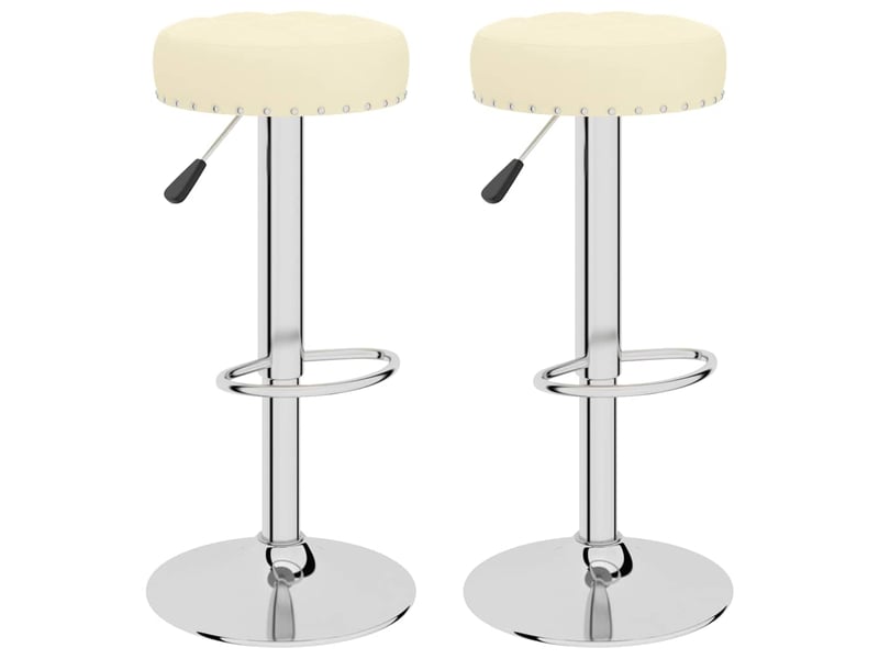  Lot de 2 tabouret de bar, chaise de bar crème tissu shl43335  - Conforama A