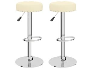 Lot de 2 tabouret de bar, chaise de bar crème tissu shl43335