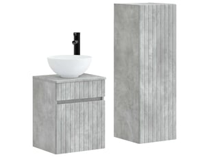 Ensemble de mobilier de salle de bain 2 pcs gris béton shl9672