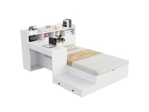 Lit avec rangement 90x200 cm BGSRYAO  LDF00750AAK coloris blanc