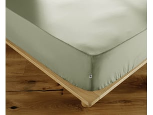 Drap-housse 140 x 190 cm percale de coton 120 fils unie perrine sauge