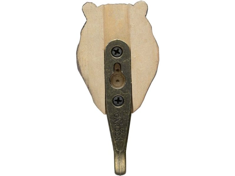  Patère animal en bois sculpté à la main et métal hippopotame  - Conforama E