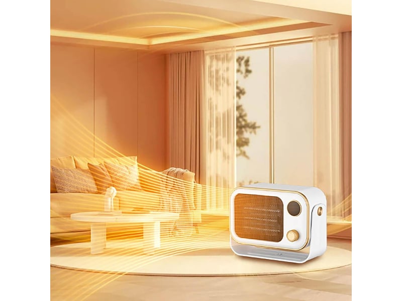  Chauffage soufflant portable à chauffage rapide en céramique ptc avec protection contre la surchauffe et le basculement (blanc, 1200 w  - Conforama D