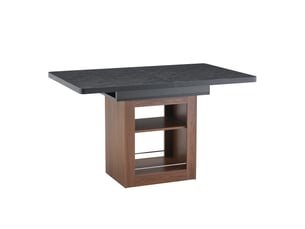 Table à manger extensible,130x80x75,5 cm,avec rangement,mdf,noir effet bois