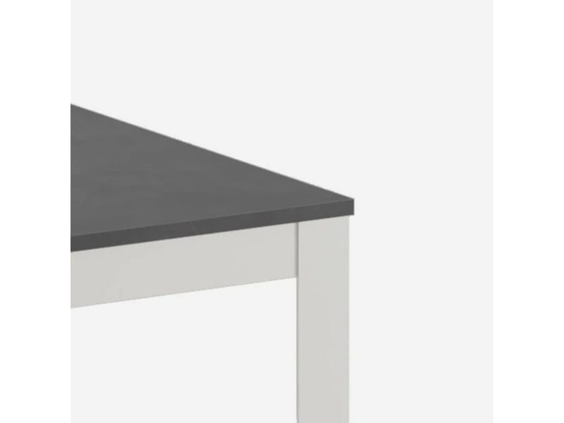 Table de salle à manger extensible avec piètement blanc 156316x90 moon - anthracite - Conforama D