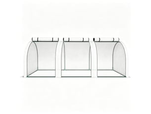 Serre de jardin modulaire blanche 295 x 100 x 80 cm en acier thermolaqué et pe haute densité, protection uv