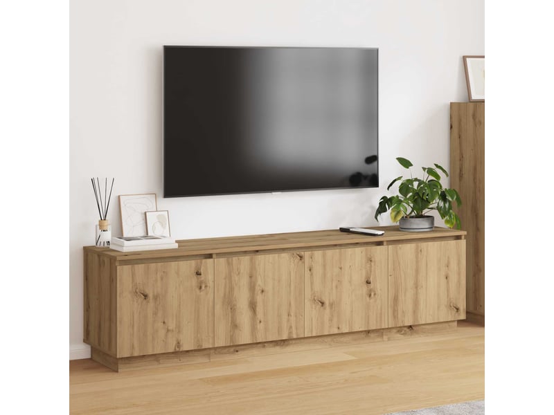  Meuble tv - banc tv - meuble de rangement 180 x 38 x 49 cm chêne artisanal bois d'ingénierie  - Conforama B