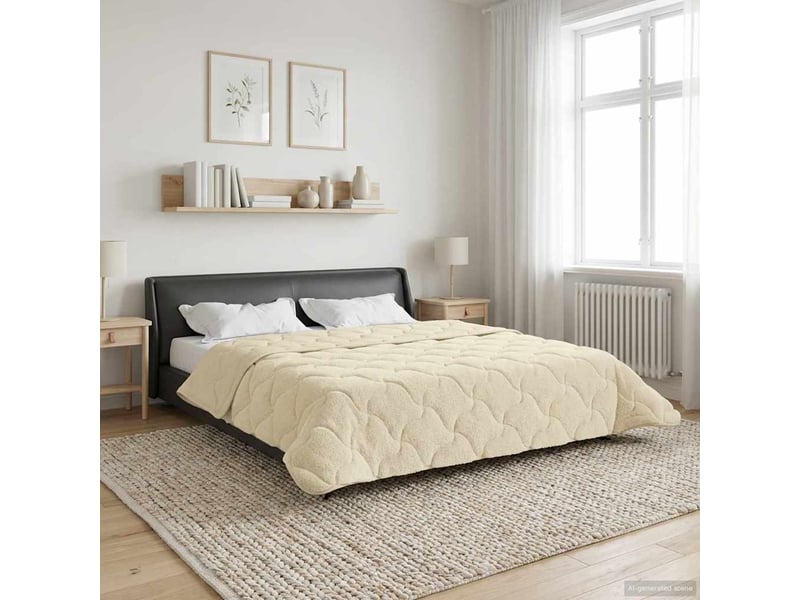  Couette - duvet d'été 240 x 260 cm été crème respirant  - Conforama B