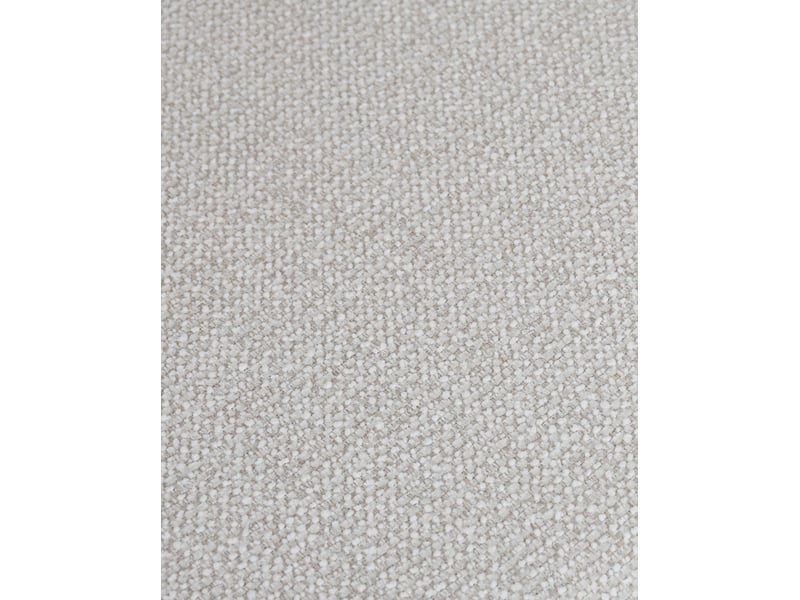  Chaise de salle à manger lot de 2 avec assise rembourrée et dossier incurvé en bois et tissu naturel blanc cassé  - Conforama E