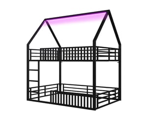 Lit cabane 140x200 cm <strong></strong>  <strong></strong> coloris noir