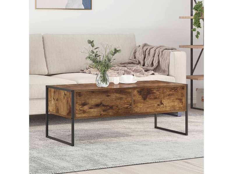  Table basse - table de salon - table à thé chêne fumé 100 x 46 x 40 cm bois d'ingénierie  - Conforama B