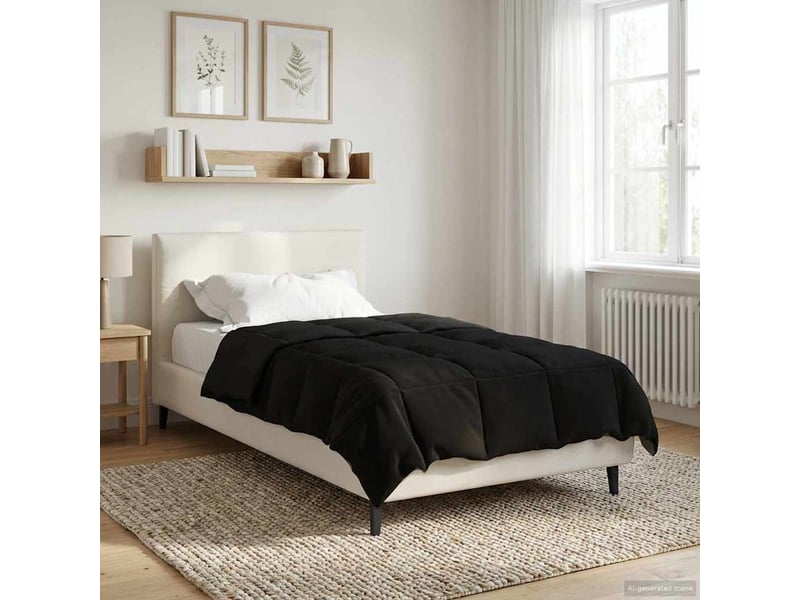  Couette - duvet d'été 140 x 200 cm été microfibre (100% polyester) noir  - Conforama B