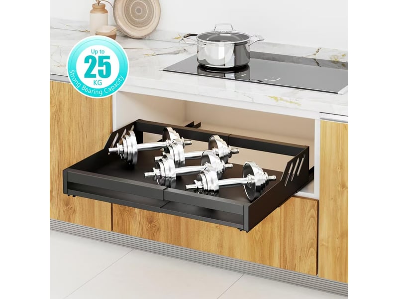 Tiroir coulissant télescopique cuisine largeur réglable 32-52cm - Conforama D