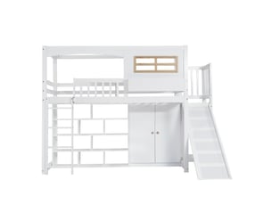 Lit mezzanine 90x200 cm coloris blanc