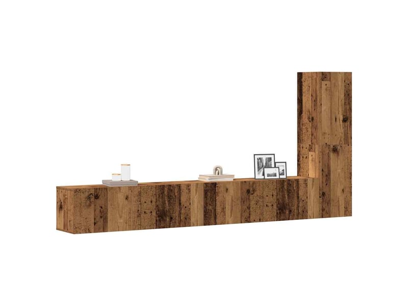  Ensemble de meuble tv - banc tv - meuble de rangement mural 3 pcs vieux bois bois d'ingénierie  - Conforama B
