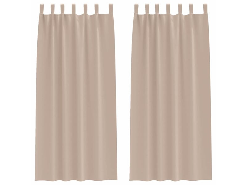  Lot de 2 rideaux occultants, rideaux black-out avec anneaux taupe 225 x 140 cm cf44774  - Conforama A