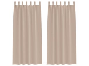 Lot de 2 rideaux occultants, rideaux black-out avec anneaux taupe 225 x 140 cm cf44774