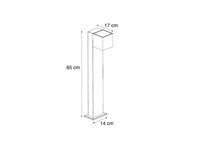  Lampe d'extérieur noire 65cm incl. Led ip64 avec lumière atténuée et solaire - charlene  - Conforama C