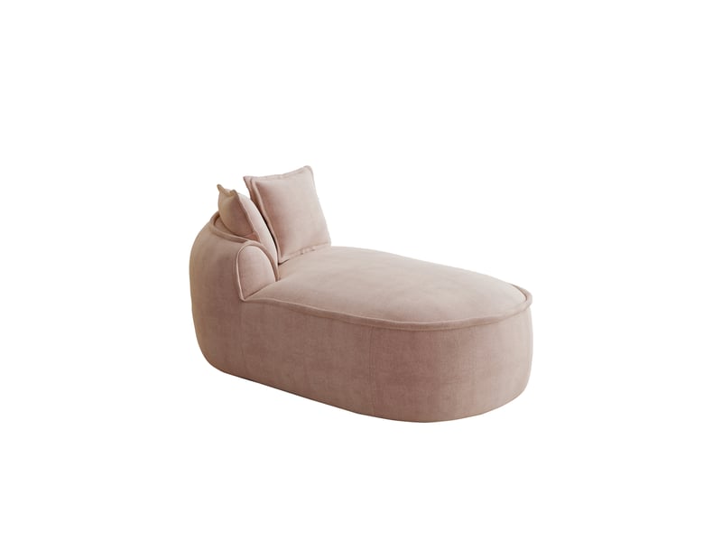  Canapé méridienne, chaise longue, en chenille, rose, version gauche, mobilier pour espace de vie, pour salon et séjour  - Conforama R