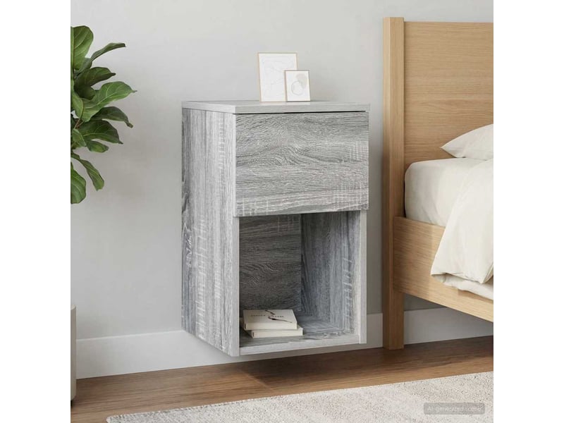  Table de chevet - table de lit sonoma gris 29 x 31,5 x 49 cm bois d'ingénierie  - Conforama C