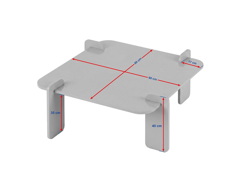  Table basse carrée effet travertin et noyer 90x90cm tasi  - Conforama C