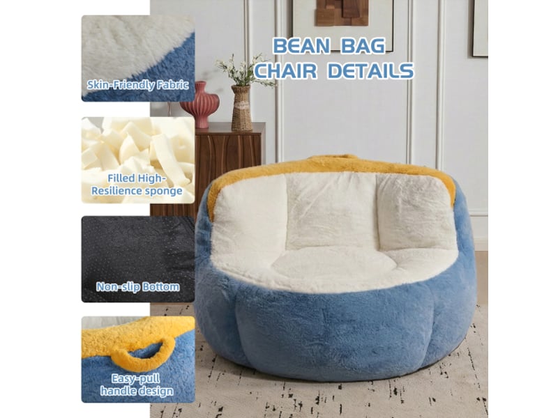  Pouf géant xxl en fausse fourrure multicolore – rembourrage en mousse – sans montage  - Conforama B