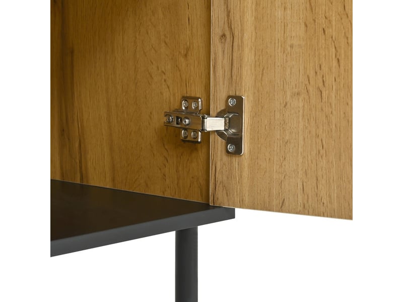  Buffet à 2 portes, meuble de rangement, pieds en métal, pour le salon et le couloir  - Conforama E