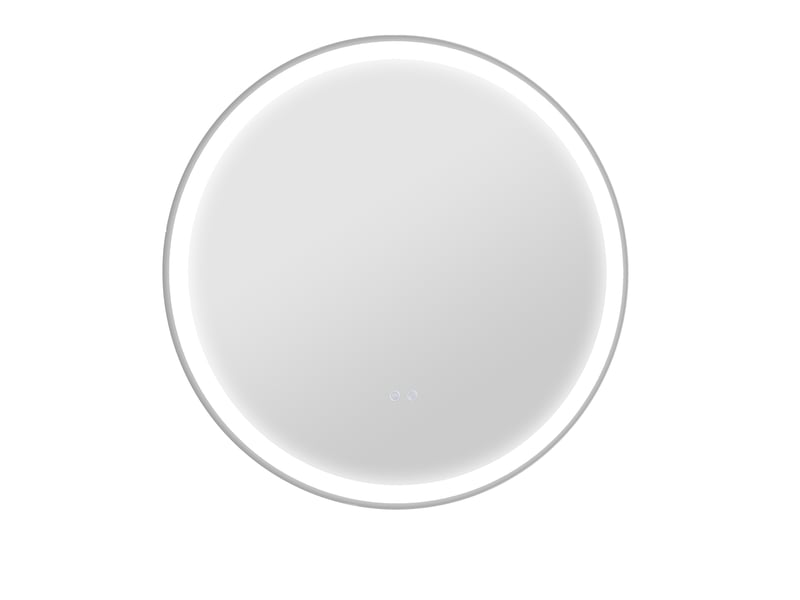  Miroir rond lumineux led de salle de bain  80 cm mural avec éclairage 3 couleurs tactile interrupteur 46w blanc argent  - Conforama B