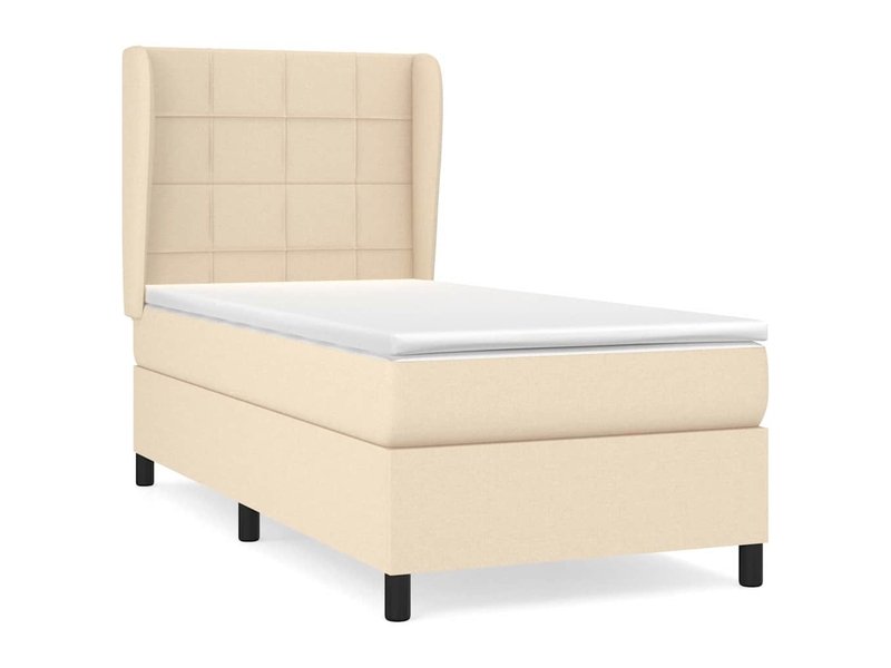  Sommier à lattes avec matelas tissu crème confortable lit 80x200 cm chambre à coucher  - Conforama A