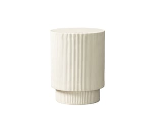 Table d'appoint ronde ø35cm - effet strié blanc - adria - blanc