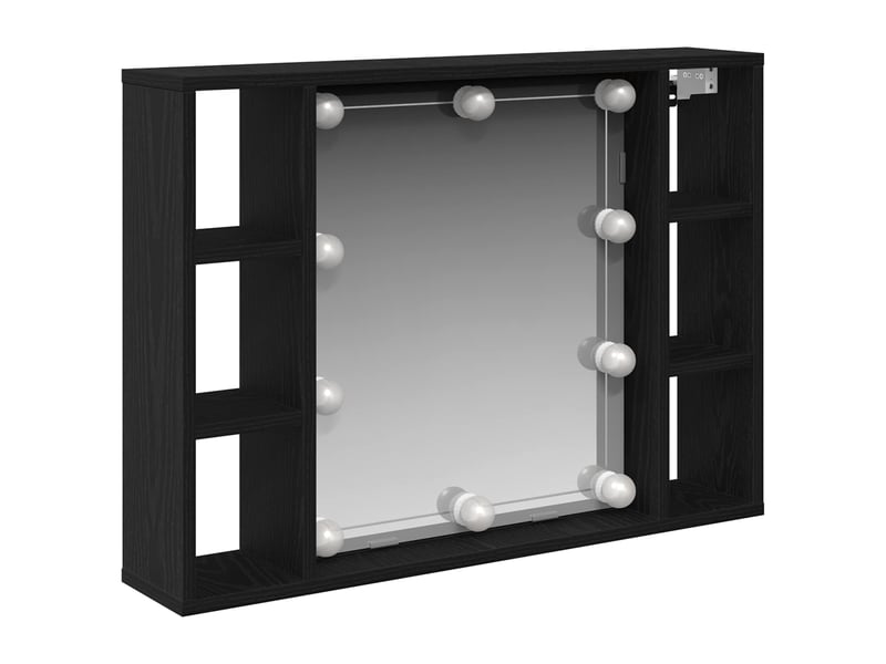  Armoire miroir chêne noir 76x15x55 cm bois d'ingénierie  - Conforama B