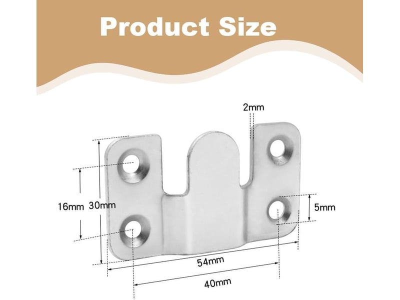  Crochets muraux ensemble de 10 supports de montage encastrés dissimulés en acier inoxydable, supports de suspension robustes à emboîtement, gris  - Conforama D