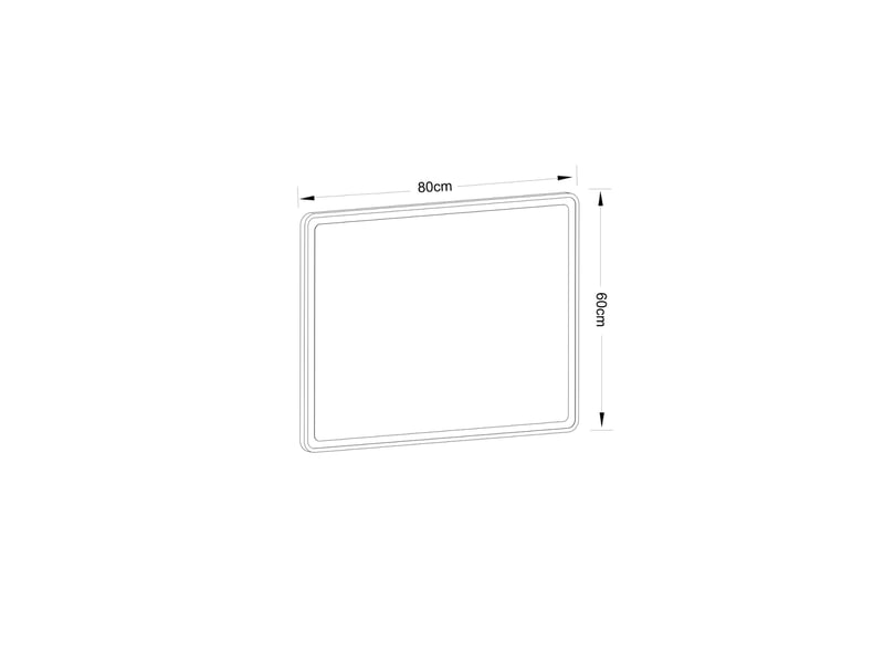  Miroir de salle de bain led 60 x 80 cm – argent – tactile, antibuée, dimmable, pose horizontaleverticale  - Conforama C