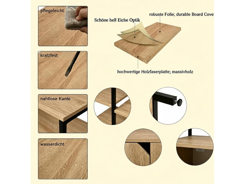  Bibliothèque 80x35x97 cm 2 en 1 mdf chêne clair  - Conforama D